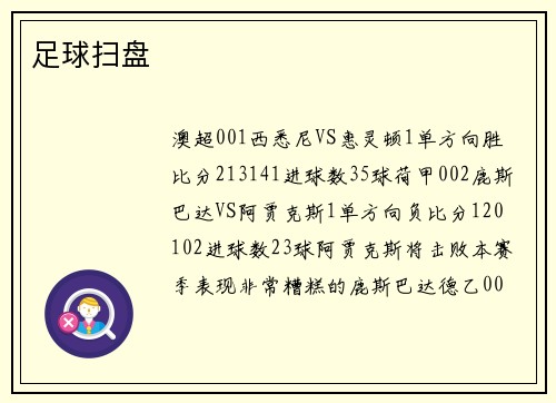 足球扫盘